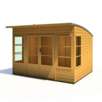Shire Orchid 7' 7" x 9' 9" Curved Summerhouse - Premium Dip Treated Shiplap