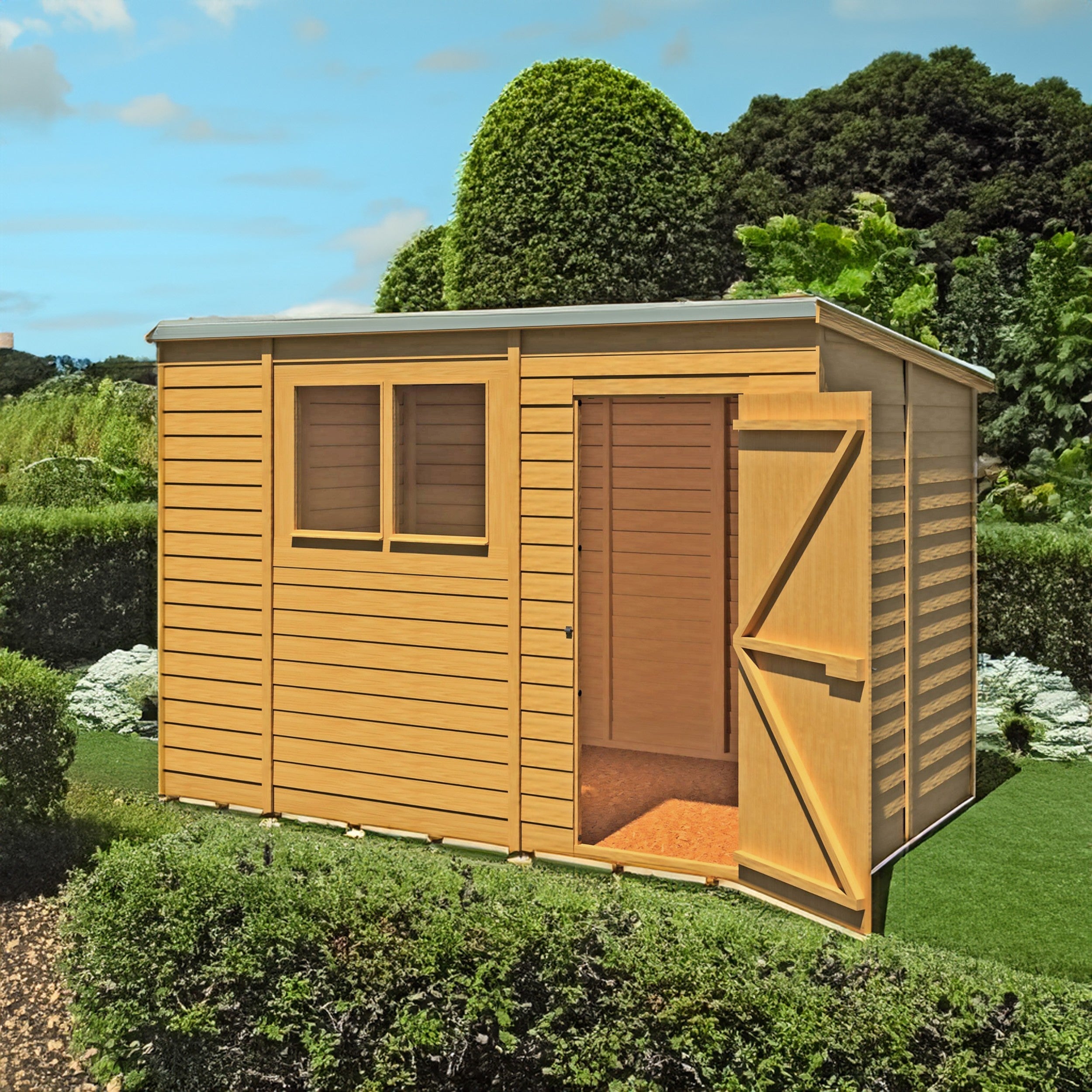 Value 5' 9" x 9' 9" Pent Shed - Premium Coated Overlap