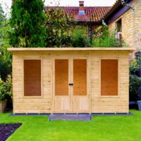Shire Peony 7' 4" x 12' 3" Pent Summerhouse - Premium Dip Treated Shiplap