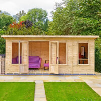 Shire Peony 5' 9" x 15' 8" Pent Summerhouse - Premium Dip Treated Shiplap