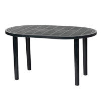 Four-Seater Oval Gala Garden Dining Table 140cm x 90cm - Grey