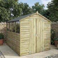 Mercia 8 X 6Ft Great Value Overlap Apex Shed With Windows And Double Doors - Fsc&Reg; Certified