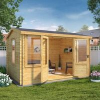 Mercia 4M X 3M Reverse Apex Log Cabin - 19Mm - Pefc Certified