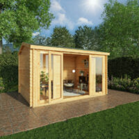 Mercia Studio 10' 3" x 13' 2" Apex Log Cabin - Premium 28mm Cladding Loglap