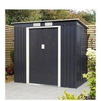 Rowlinson Trentvale 6X4 Metal Pent Shed - Dark Grey