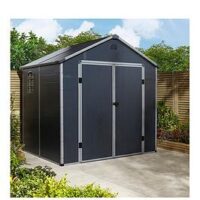 Rowlinson Airevale 8X6 Ft Apex Plastic Garden Shed - Dark Grey
