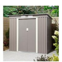 Rowlinson Trentvale 6 X 4Ft Metal Pent Garden Shed - Light Grey