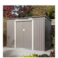 Rowlinson Trentvale 8 X 4Ft Metal Pent Shed - Light Grey