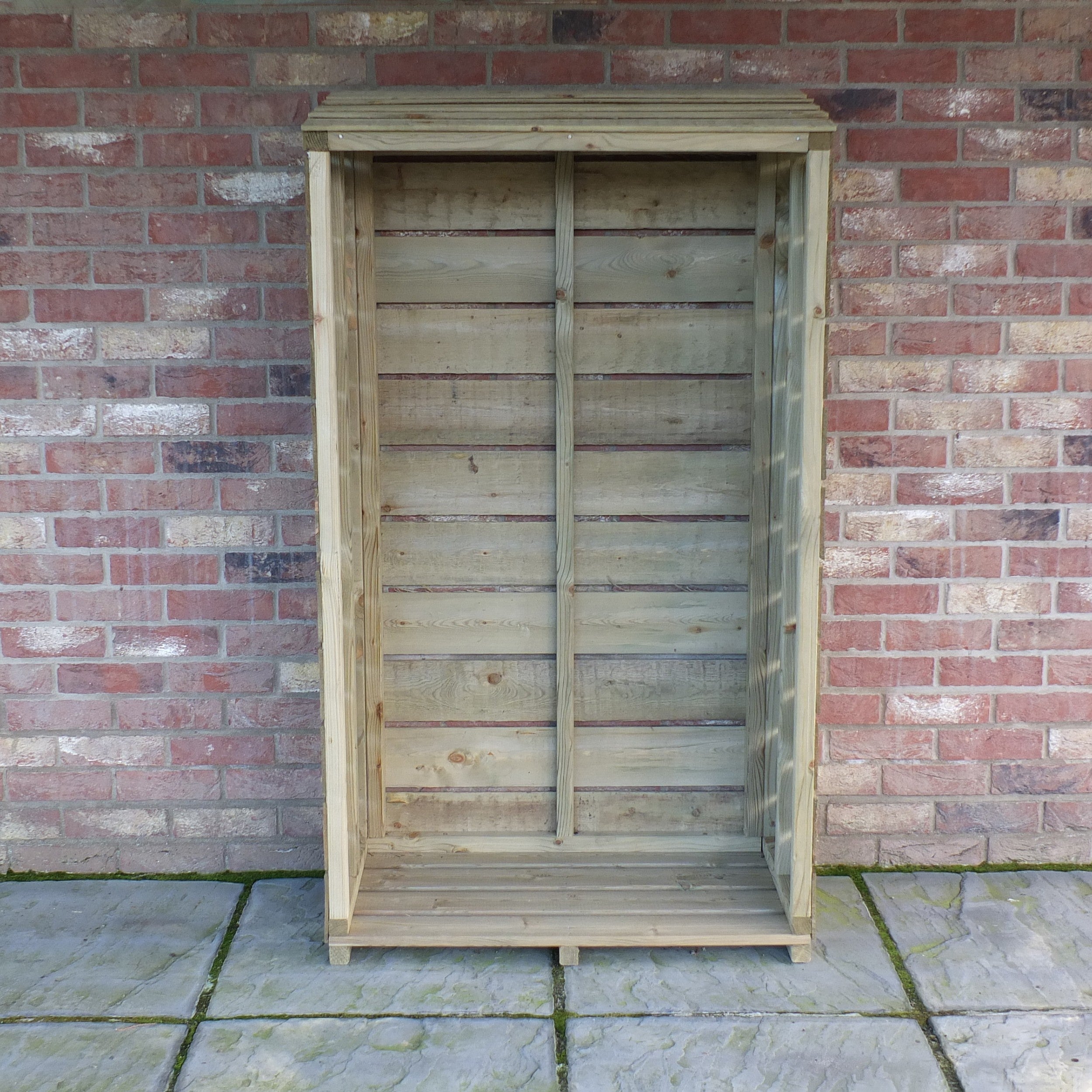 Tall Wall 1' 3" x 2' 10" Pent Log Store - Premium Pressure Treated Shiplap