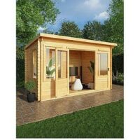 Mercia 4M X 3M Pent 19Mm Log Cabin - Pefc Certified