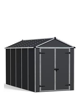 Canopia By Palram Rubicon Shed 6X12Ft - Dark Grey