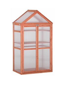 Outsunny Wooden Cold Frame Greenhouse For Plants - 80 X 47 X 138Cm, Orange