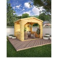 Mercia 3M X 3M Gazebo Log Cabin - 28Mm - Pefc Certified