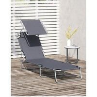 Outsunny Sun Lounger (Built-In Visor)