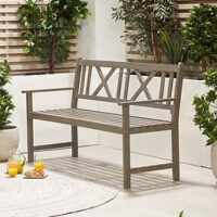 Pacific Lifestyle Cambridge Antique Grey Outdoor 3 Seater Acacia Wood Bench