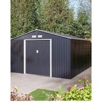 Rowlinson Trentvale 10X12 Metal Apex Shed - Dark Grey