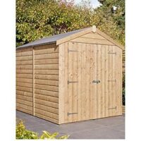 Rowlinson 6 X 8 Premier Shiplap Windowless Double Door Apex Shed