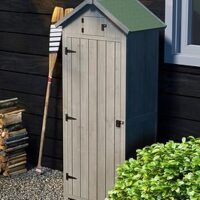 Outsunny Garden Storage Shed 3 Shelves Tool House W/ Asphalt Roof 77 X 54 X 179 Cm Grey