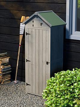 Outsunny Garden Storage Shed 3 Shelves Tool House W/ Asphalt Roof 77 X 54 X 179 Cm Grey
