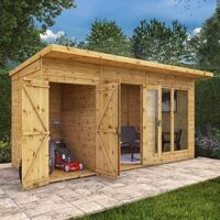 Mercia 14 X 6Ft Maine Pent Summerhouse With Side Shed - Pefc Certified