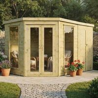 Mercia 11 X 7Ft Premium Corner Summerhouse With Side Shed - Pefc Certified