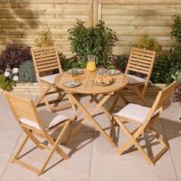 Rowlinson Ashdown Folding 4 Seat Dining Set With Cushions