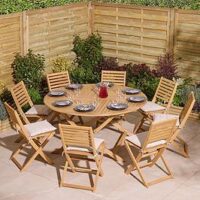 Rowlinson Ashdown Folding 8 Seat Round Dining Set With Cushions