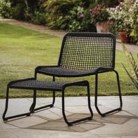 Gallery Direct Sassano Lounge Chair With Footstool Black