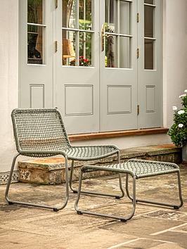 Gallery Direct Sassano Lounge Chair With Footstool Green