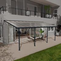 Canopia By Palram Feria Patio Cover 3X7.30 Grey Clear Special Pack