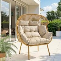 The Very Collection Alma Rattan Love Seat Egg Chair