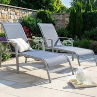 The Very Collection Set 2 Adjustable Loungers- Navy