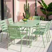 The Very Collection Palma 6 Seater Patio Set - Soft Green