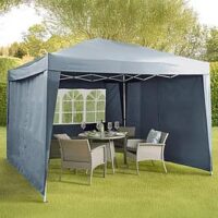 The Very Collection 3 X 3M Pop Up Gazebo With 3 Piece Side Panels - Blue