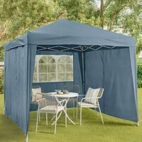 The Very Collection 2.5 X 2.5M Pop Up Gazebo With 3 Piece Side Panels And Window-Blue