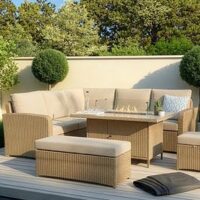 The Very Collection Cayman Corner Set With Firepit Table