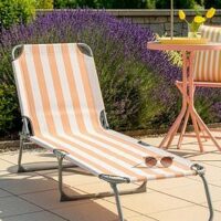 The Very Collection Hawaii Sunlounger- Peach Stripe