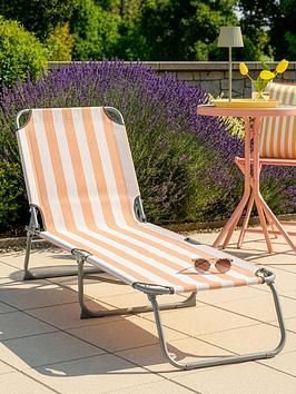The Very Collection Hawaii Sunlounger- Peach Stripe