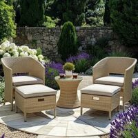 The Very Collection Sarasota Bistro Set With Footstools