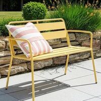 The Very Collection Metal Bench - Buttermilk