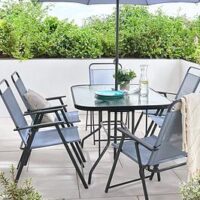 The Very Collection Santa Cruz 8 Piece Dining Set- Blue