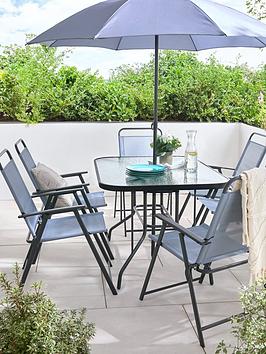 The Very Collection Santa Cruz 8 Piece Dining Set- Blue