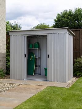 Yardmaster 6 X 4 Ft Double Door Metal Pent Roof Shed