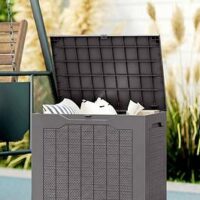 Outsunny Outdoor Storage Box 56L X 41W X 50H Cm Brown