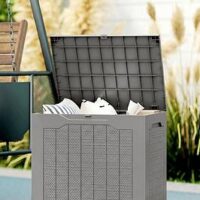 Outsunny Outdoor Storage Box 56L X 41W X 50H Cm Natural