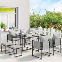 Outsunny 8 Seater Cube Patio Dining Set