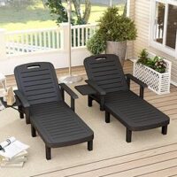 Outsunny Set 2 Sun Lounger- Brown