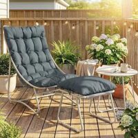 Outsunny Outdoor Chair With Footstool Cushions And Table