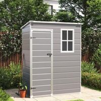 Living And Home 5X3 Ft Garden Plastic Pent Storage Shed With Black Roof