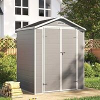 Living And Home 6X4 Ft Garden Plastic Apex Storage Shed With Black Roof